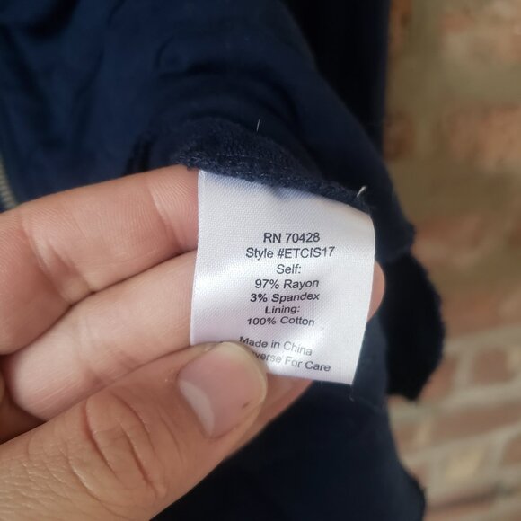 Evy's Tree Navy Blue hoodie with paisley accent in hood - Picture 5 of 7